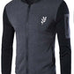 New Winter Collection Charcoal Grey Leaf Printed Zipper Jacket for Men & Boys – Warm & Stylish Fleece Outerwear - Large