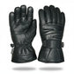 Men’s Genuine Sheep Leather Winter Gloves – Black Motorcycle Riding Gloves with Warm Lining