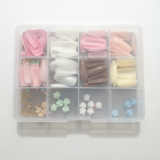 96 Pcs Artificial Nails With Beads – Multicolor Nail Art Decoration Set Made From Premium ABS Plastic, Perfect For Stylish DIY Manicure Designs