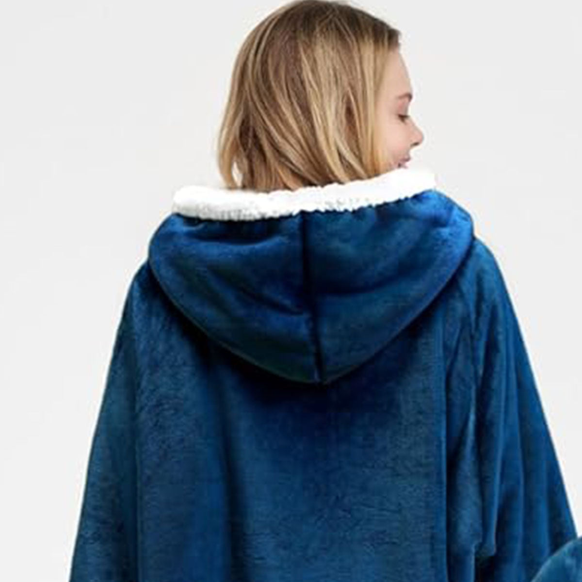 Womens Fleece-Lined Thickened Hooded Loungewear Pajamas